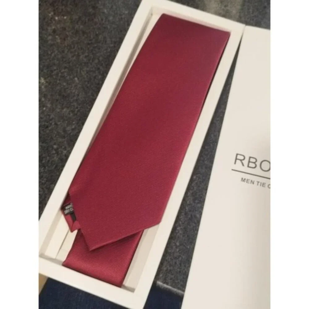 ⚡Men Burgundy Imported Silk Blend Solid Color Formal Stylish Affordable Neck Tie